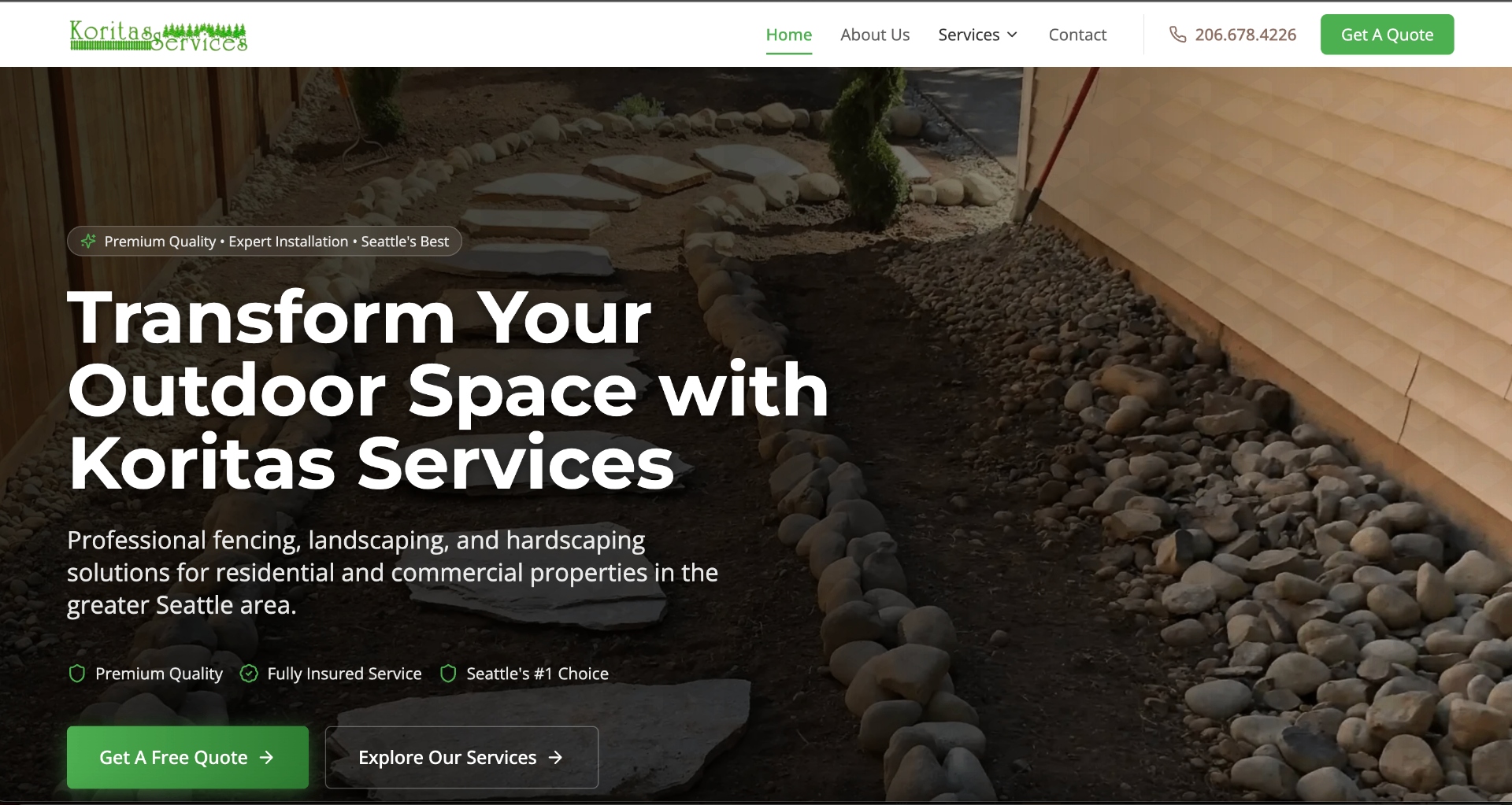 Koritas Services: Modern Website